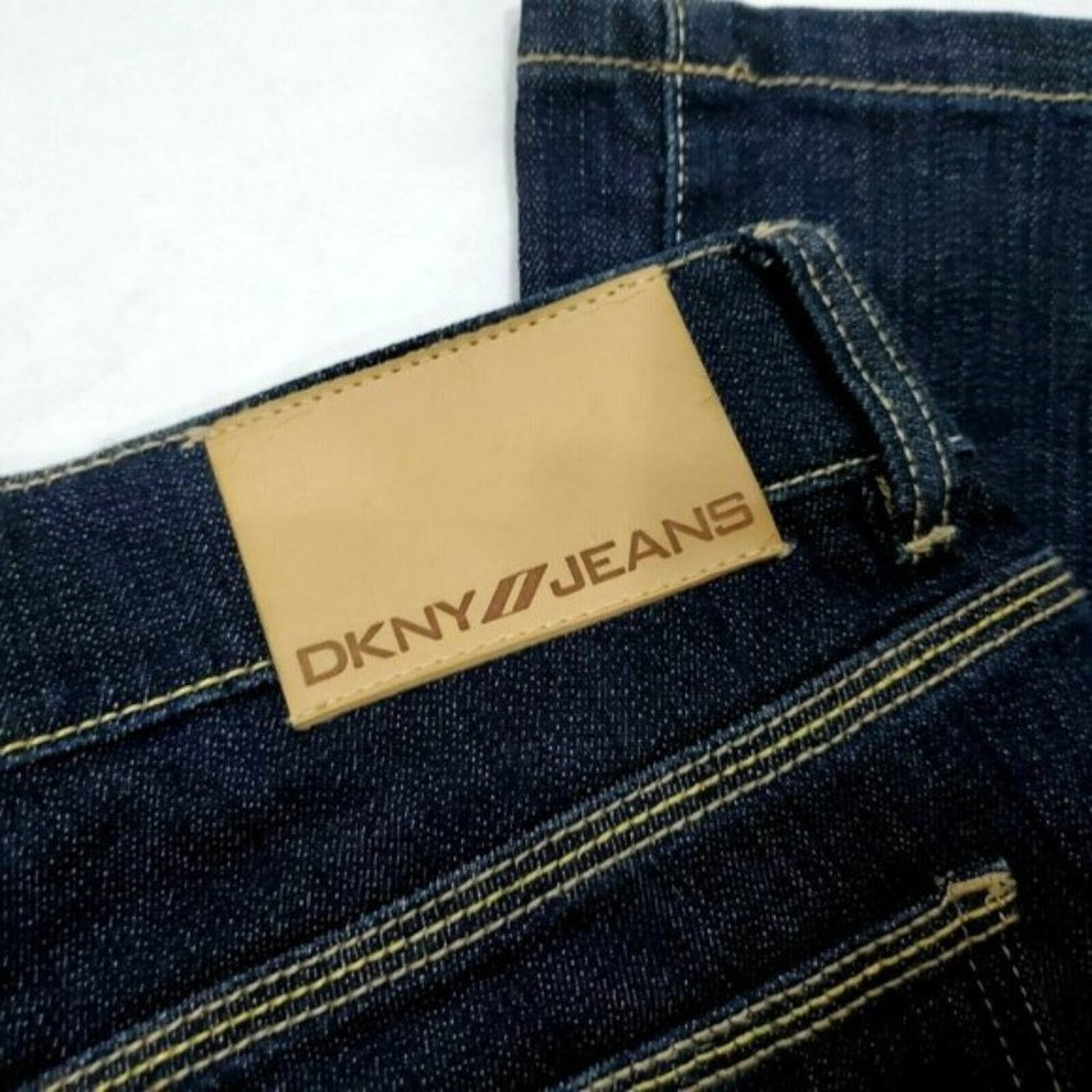DKNY Jeans women's flare long blue jean pants - Picture 6 of 8